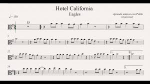 Hotel California Viola Partitura Con Playback Youtube