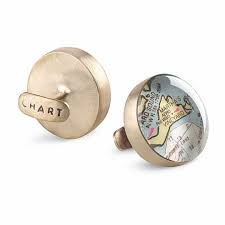 Gifts For Men Chart Metal Works Silver Cuff Links Unique