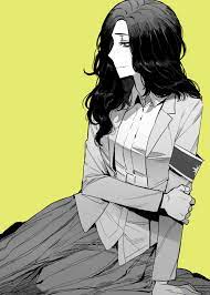 ratatatat74, pieck finger, shingeki no kyojin, absurdres, highres, 1girl,  armband, blush, closed mouth, greyscale with colored background, jacket,  long hair, long skirt, long sleeves, open clothes, open jacket, profile,  shirt, simple background,