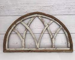 Arched Window Wall Decor Etsy Wood Window Frame Window Wall Decor Black Wall Clock