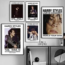Harry Styles 2018 Tour Music Star Hot Poster And Prints Wall Art Modern Canvas Painting Wall Pictures For Li Modern Canvas Painting Harry Styles Wall Painting