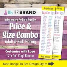 Llr Price List W Kids And Size Chart Vinyl Banner Combo