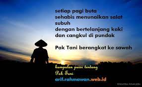 Contoh puisi guru 4 bait terbaik penuh makna. Kumpulan Puisi Tentang Petani Untuk Anak Sd Dan Smp Operator Sekolah