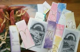 Zodiac Bookmarks By The Colours Of Their Guardian Angels Front And Back Aries Archangel Ariel Light Pink Taurus Ar Guardian Angels Archangels Zodiac