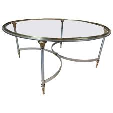 In The Style Of Yale Burge Round Glass Table Round Glass Table Steel Table Glass Table