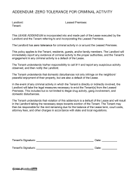 Pet addendum for lease word doc. Zero Tolerance For Criminal Activity Ezlandlordforms