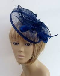 Navy Hat Fascinator On Headband Mother Of The Bride Wedding Funerals Ladies Day Hats For Short Hair Short Hair Bride Short Wedding Hair