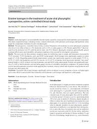If due to strep, which lymph nodes would be concurrently enlarged? Pdf Ectoine Lozenges In The Treatment Of Acute Viral Pharyngitis A Prospective Active Controlled Clinical Study