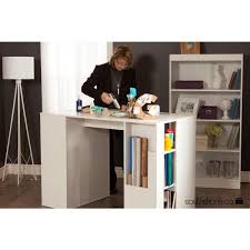 South Shore Crea Pure White Counter Height Craft Table With Storage 7550729 The Home Depot In 2020 Craft Tables With Storage Craft Table Craft Room Organization