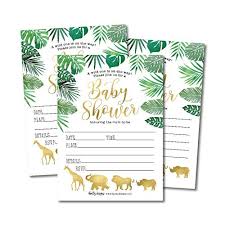 This invitation has a timeless design that will be suitable for years to come. 25 Safari Baby Shower Invitations Sprinkle Invite For Boy Or Girl Gender Neutral Reveal Jungle Animal Theme Cute Printed Fill Or Write In Blank Printable Card Coed Twin Party Stock Paper Supplies