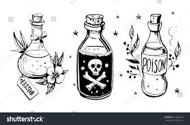 Bottles With Potions Poison And Love Potion Hand Drawn Illustration Converted To Vector Sponsored Ad Love Potion Pois In 2020 Wiccan Art Art Dark Art Drawings