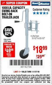 1000 Lb Swing Back Bolt On Trailer Jack Trailer Jacks Harbor Freight Coupon Mechanic Shop