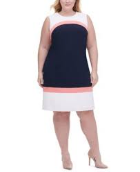 Tommy Hilfiger Plus Size Colorblocking Dress In 2020 Tommy Hilfiger Crepe Dress Hilfiger