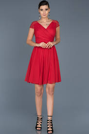 Kirmizi V Yaka Sifon Elbise Abk361 Sifon Elbise Elbise The Dress