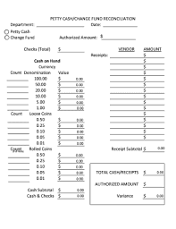 Daily cash reconciliation template sheet register balance excel by handstand.me with the help of this worksheet the user can easily keep track of total cash. Petty Cash Reconciliation Form Fill Out And Sign Printable Pdf Template Signnow