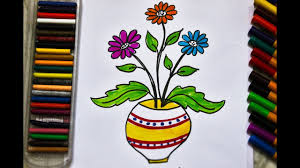 How To Draw And Color A Flower Pot For Kids Coloring Page For Kids For Step By Step Drawing Youtube Download a free preview or high quality adobe illustrator ai, eps, pdf and high resolution jpeg versions.