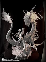 Azure Dragon By Pkking1288 On Deviantart Dragon Art Dragon Sculpture Dragon Artwork