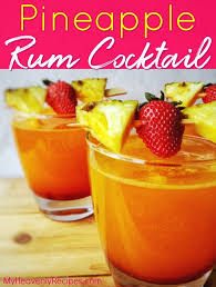 Fill a highball glass to the top with ice cubes. Pineapple Rum Cocktail My Heavenly Recipes