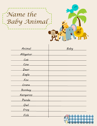 Play this baby animal name game at an animal or noah's ark theme baby shower or use it as a fun way to teach children the names of baby animals. Free Printable Name The Baby Animal Game For Baby Shower Baby Animal Games Printable Baby Shower Games Animal Baby Shower