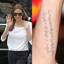 Angelina jolie has been in the news constantly because of her love for tattoos. Angelina Jolie S 16 Tattoos Meanings Steal Her Style