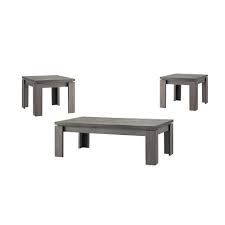 Gray wood coffee table sets. Coaster Home Furnishings 3 Piece 48 In Weathered Gray Large Rectangle Wood Coffee Table Set 701686 The Home Depot