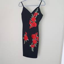 This item is on backorder. Black Dress With Roses Shop Clothing Shoes Online