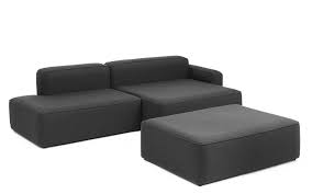Featuring a sleek and understated design, the harris corner sofa is a contemporary sofa with fabric upholstery and contrasting light wooden legs. Rope Sofa Chaise Longue Right With Pouf