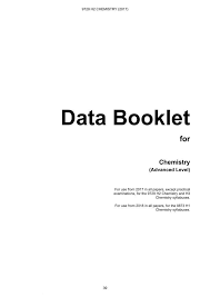 H2 Chemistry Data Booklet Booklet Chemistry Syllabus