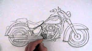 How To Draw A Motorcycle: Harley-Davidson Softail - Youtube