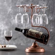 Shop items you love at overstock, with free shipping on everything* and easy returns. 2021 Metal Wine Rack Wine Glass Holder Countertop Free Stand 1 Bottle Wine Storage Holder With 6 Glass Rack Ideal Christmas Gift For Wine Lover From Yizhichu 16 58 Dhgate Com