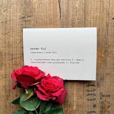 Grateful Definition Greeting Card In Typewriter Font With Etsy
