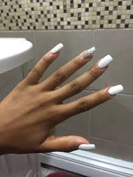 Black And White Acrylic Nail Ideas Silver And White Acrylic Nails Prom White Acrylic Nails White Nail Designs Acrylic Nails