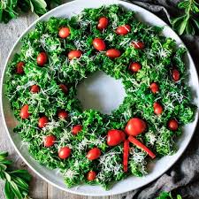Kale Christmas Wreath Salad Recipe Christmas Food Healthy Recipes Christmas Dinner Desserts