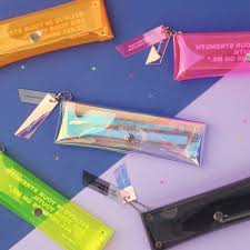 clear pocket folding pencil case pouch 筆箱 ペンケース クラフト