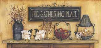 The Gathering Place By Artist Mary Ann June Antique Wallpaper Wallpaper Border Brewster Wallpaper