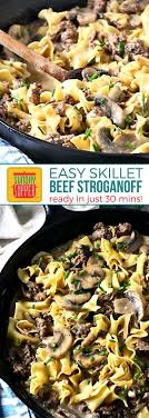 Ground Beef Stroganoff Skillet Recipe Sundaysupper Recipe Ground Beef Stroganoff Beef Stroganoff Stroganoff