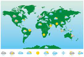 Weather Around The World Map World Weather Forecast Map And Icons Stock Vector - Illustration Of Night,  Asia: 32573265