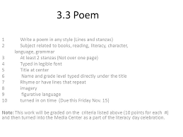 And each stanza begins with its proper letter. 3 3 Poem 1write A Poem In Any Style Lines And Stanzas 2 Subject Related To Books Reading Literacy Character Language Grammar 3 At Least 2 Stanzas Ppt Download