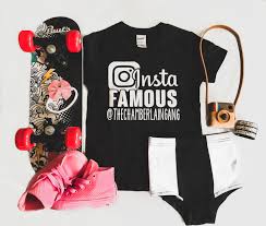Insta Famous Instagram Brandrep Skateboard Flatlay Monochrome Famous Kids Kid Tees Flatlay