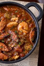 Gumbo Laya Stew With Spicy Sausage Chicken And Shrimp Recipes Spicy Sausage Food