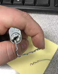 Pick a file cabinet lock. Bored At Work Found An Old File Cabinet Lock Picked With My Sweet Paper Clip Triple Peak Lockpicking
