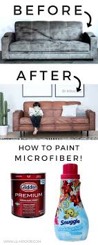 How To Paint Your Microfiber Couch To Look Like Real Leather Lily Ardor Fabric Paint Couch Fabric Painted Couch Painting Fabric Furniture