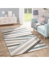 Dieser kleine gestreifte teppich ist geeignet für das schlafzimmer, kinderzimmer oder ein wohnzimmer. Paco Home Designer Teppich Modern Konturenschnitt Pastellfarben Gestreift Zick Zack Creme Klingel