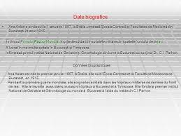 20 mai 1988, bucureşti), medic, inventator, membru titular al academiei române. Ana Aslan Citat Ana Aslan A RÄƒmas In Memoria PosteritÄƒÅ£ii Ca O ConstiinÅ£Äƒ ExemplarÄƒ Care A IndrÄƒznit SÄƒ Viseze O Umanitate ActivÄƒ Ppt Telecharger