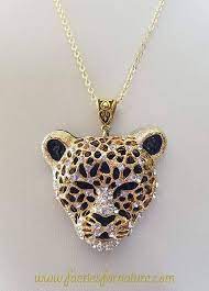 Bronze Gold Silver Gold Cheetah Necklace Jewelry Art Jewelry Necklace