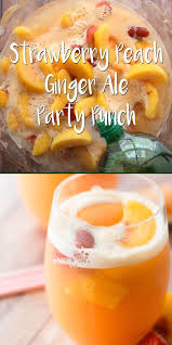 Sherbet Punch Made With Ginger Ale White Grape Juice Peaches And Strawberries Is The B Drinks Alcohol Recipes Best Non Alcoholic Drinks Non Alcoholic Drinks