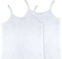 Brix Girls' Camis White Undershirts - 100% Cotton 4 pk Tank top Undershirt.