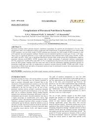 It is also widely and affectionally known as total parenteral nutrition or tpn, although intravenous nutrition, and artificial nutrition are accepted terms to convey the same meaning. Pdf Complications Of Parenteral Nutrition In Neonates