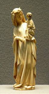 Virgin And Child French Ivory End Of The 13th Century 25 Cm High Curving To The Shape Of The Tusk Gothic Art Medieval Art Art
