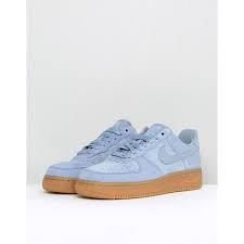 Nike Air Force 1 Black Gum Sole High Nike Air Force 1 07 Sneakers In Glacier Blue Suede With Gum Sole 105 Liked On Polyvore Featuring Shoes Sneakers Blue Shoes Nike Air Nike Nike Air Force